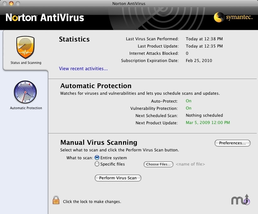 norton antivirus for mac 10.5